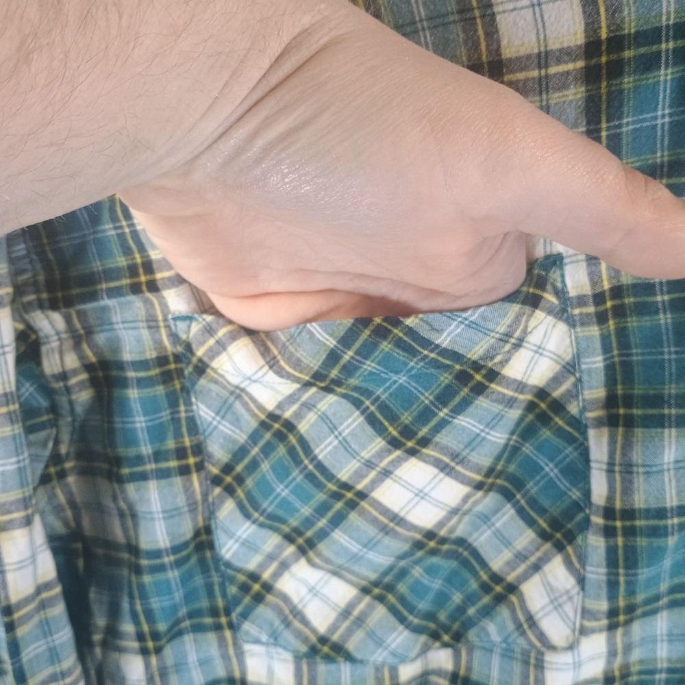 Carhartt Midweight Chambray Shirt Mens Size XL Dark Gray Plaid Pockets S254 - Picture 5 of 10